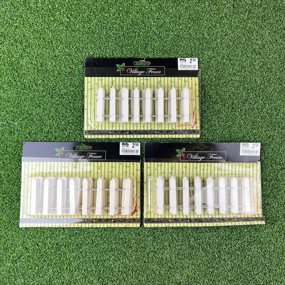 Lot New Miniature Picket Fence White Christmas Village Fence